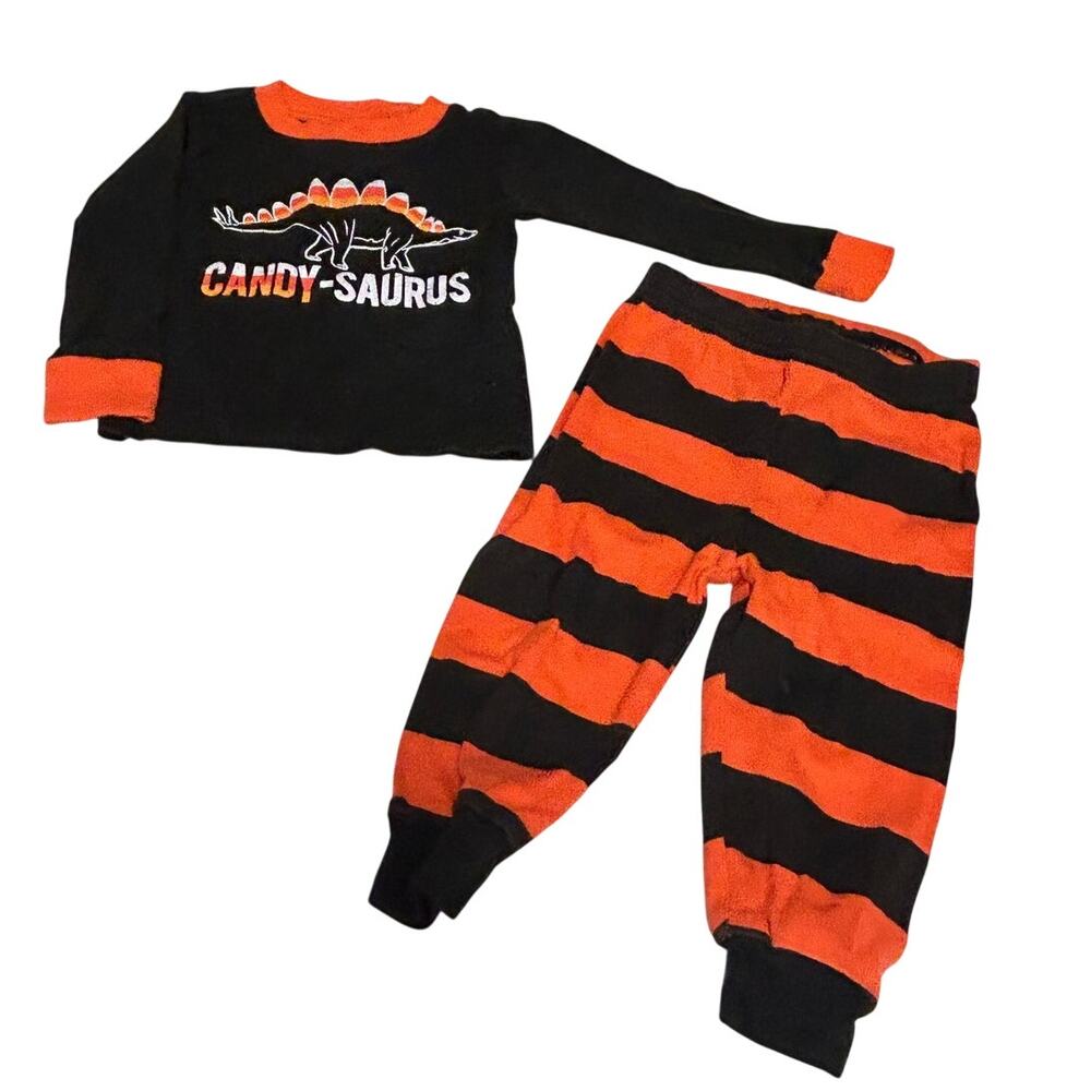 The Childrens Place Pajama set Candy Saurus dinosaur Halloween graphic sz 3-6M